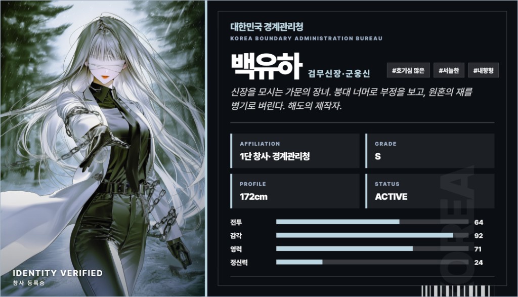 백유하 신분증 카드
